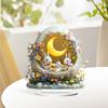 2D Holiday Table top Decoration Acrylic Ornament Features Lovely Rabbit Eggs for Festive Home and Office Display