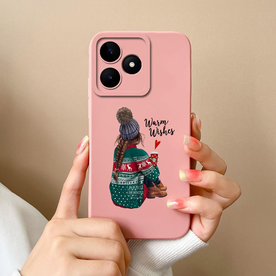 Coque Simple Pour Realme Note 50 Style Décontracté Protection Complète Anti-Choc Coque Arrière Silicone Liquide Doux Modèle RMX3834 Coque
