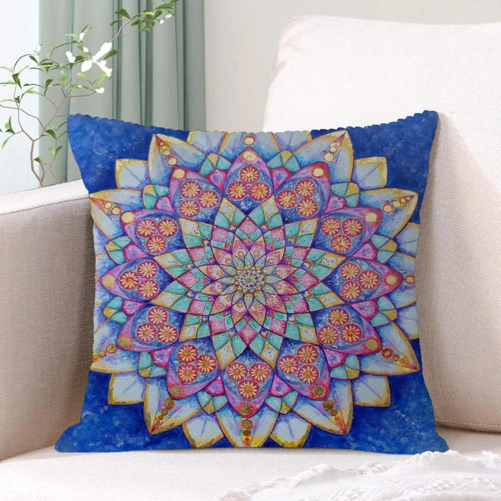 Cushion Cover 50X50 Mandala Style Gifts Pillow Covers Decorative Luxury Living Room Decoration Home 45X45 Cushions