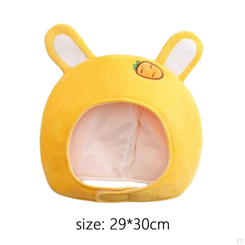 Hat Plush Cap Headpiece Bunny Decorative Beanie Winter Decor Warm 29Cmx30cm Costume Headgear for