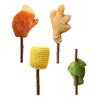 Plush Cat Chew Toy with Bell Natural Silver Vine Catnip Toy Grilled Skewer Shape Kitten Teething Toy for Teeth Cleaning Anxiety Relief