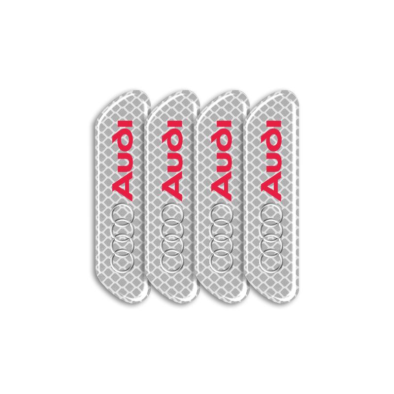 4PCS/set Car Reflective Strips Warning Badge 3D Stickers For Audi S5 S6 S7 S4 S8 TT TTS A4 B8 A3 B6 A6 C7 C6 B7 Q5 Q7 C5 A5 B5