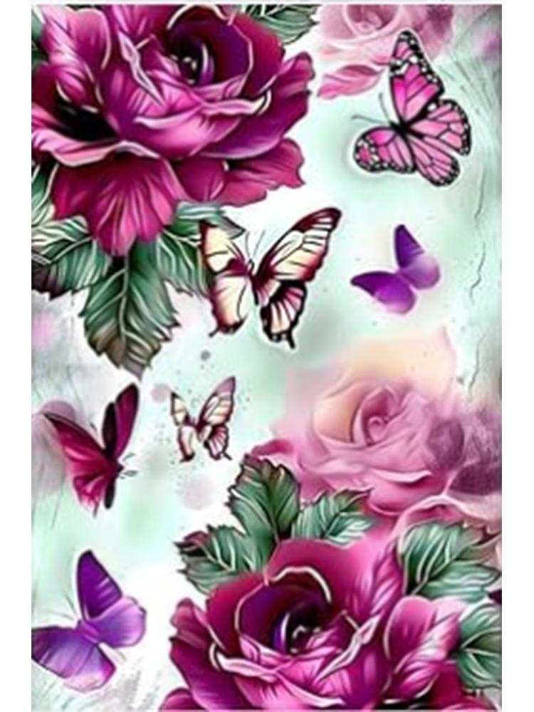 

5D DIY Алмазная картина Цветок Алмазная вышивка Картина Полная круглая Алмазная мозаика DIY Стразы Домашний декор Подарок Full Round 20x30CM