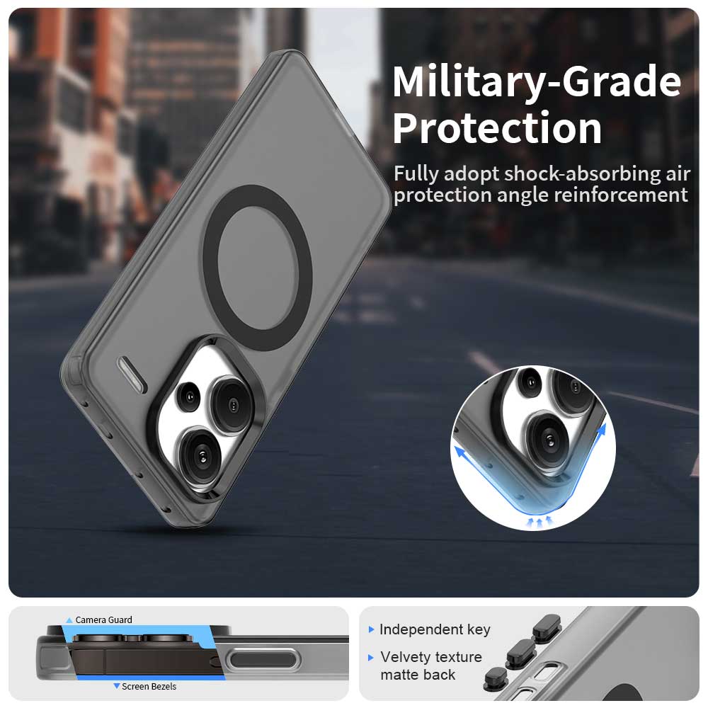For Redmi Note 13 Pro Plus 5G Case Magnetic Wireless Charge Funda Redmi Note 13 Pro+ Plus Coque Matte Translucent PC Back Cover