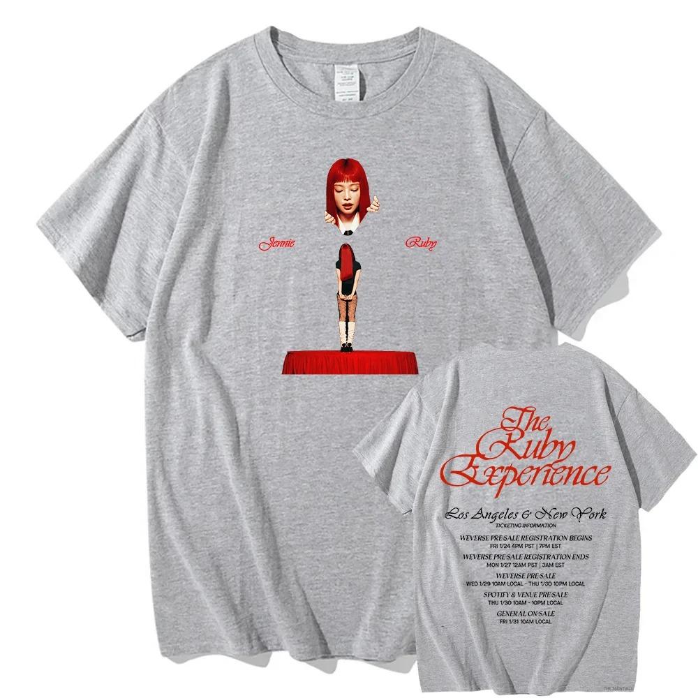 JENNIE Ruby 2026 New Album T Shirt Men_women Harajuku Vintage Graphic Tshirt Classic Unisex High Quality Cotton Tee Shirts