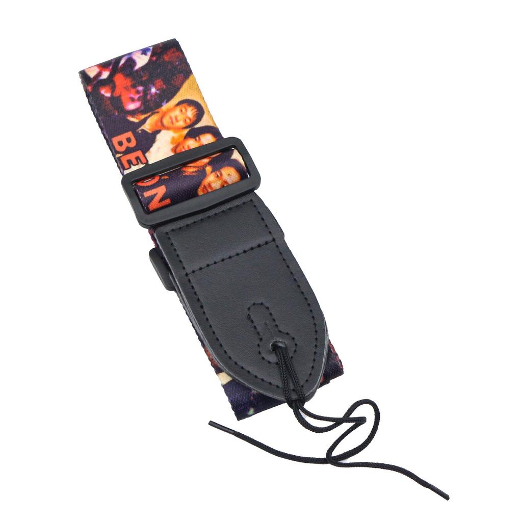 Ethnic Style Polyester Guitar Strap - Folk Classical Design, Widened Shoulder for Electric and Bass Guitars.