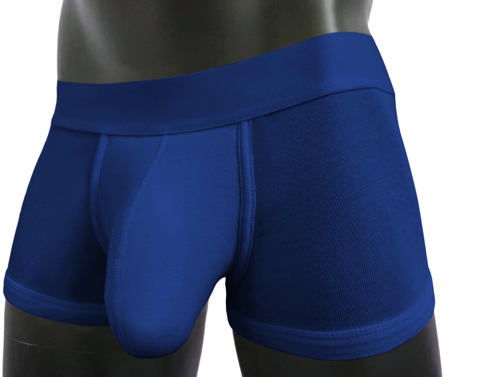 Herren U-Convex Baumwoll-Boxershorts - Bequeme, hautfreundliche einfarbige Sportshorts blue