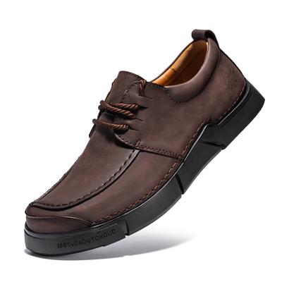 Fashion New Light Lace-up Hiking Flats Mens Casual Leather Men Outdoor Sneakers Walking Shoes Outdoor Male Running Climbing Footwear