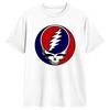 Unisexs Gratefuls Deads Red And Blue Skull T Shirts Cotton Clothes Summer Retro Short Sleeves T Shirt O Neck Popular Casual Tshirt