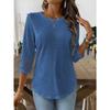Women's Casual Summer/ Spring Short-sleeved Round-neck Blouse Shirt