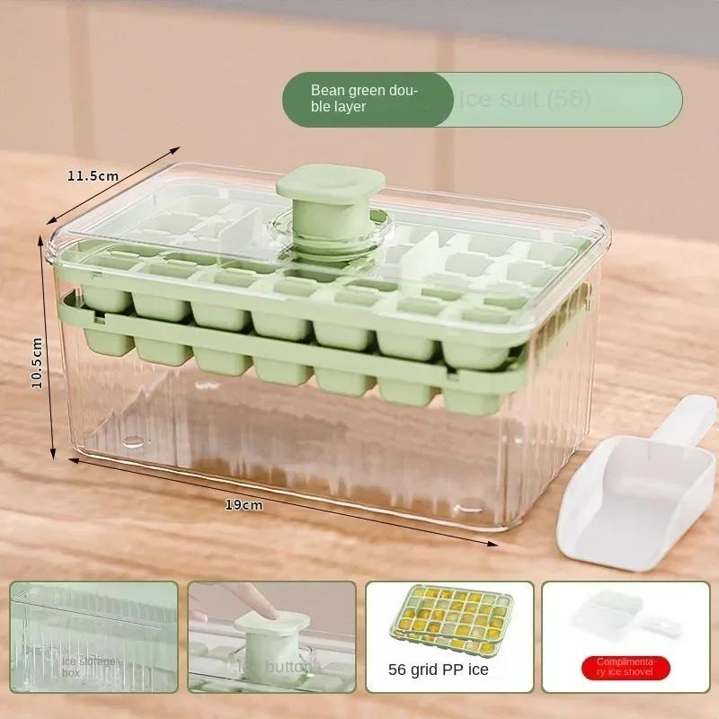 Refrigerator Ice Cube Maker with Shovel Seal Food-Grade Sealed Ice Storage Box for Home Kitchen Mold for Home Kitchen