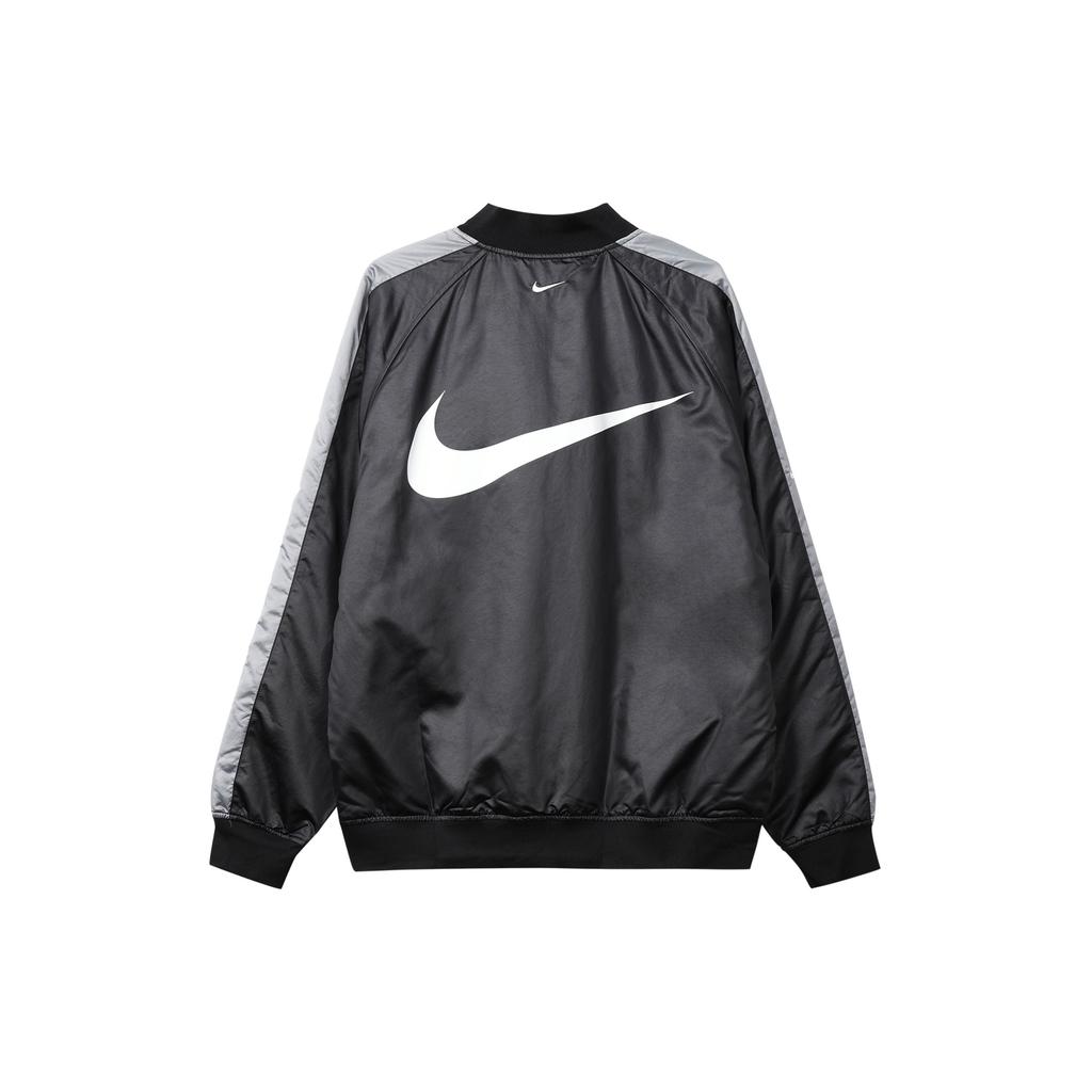 Nike Sportswear Double Swoosh Reversible Bomber Jacket Black White Men DO2889-010