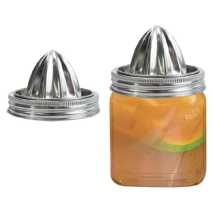 Tappo Spremiagrumi per Vaso Mason Acciaio Inossidabile Spremiagrumi Manuale per Limone Arancia Estrazione Succhi Lavabile in Lavastoviglie