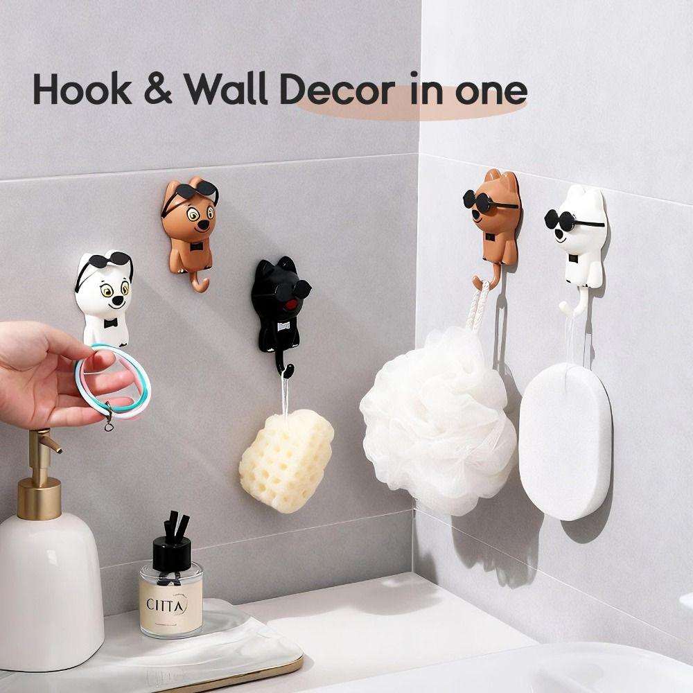 Self Adhesive Dog Key Holder No Drill Adhesive Coat Hook for Hanging Hat/ Key/ Towel/ Scarf