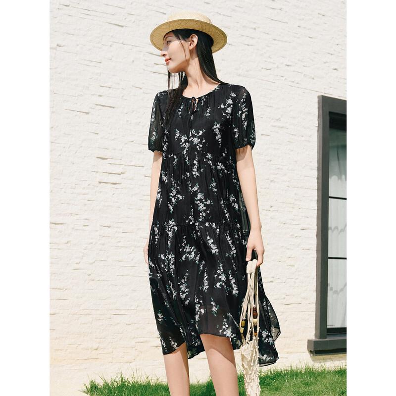 

Annakou Women s French Resort Silk Blend Printed Dress XL