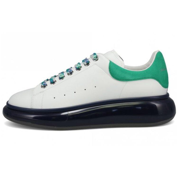Alexander Mcqueen Oversized Sneaker Leather Stylish Skateboarding Shoes Men's White Green 604232WHXMA9435