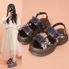 Summer High Platform Women Sandals Buckle 10CM Wedges Bling Shoes 2025 Outside Chunky Sandals Beach Casual Slides Woman