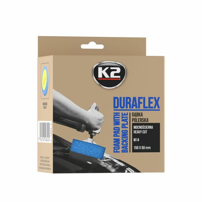 K2 Sponge 150mm Smooth Duraflex Strong Abrasive Blue M14