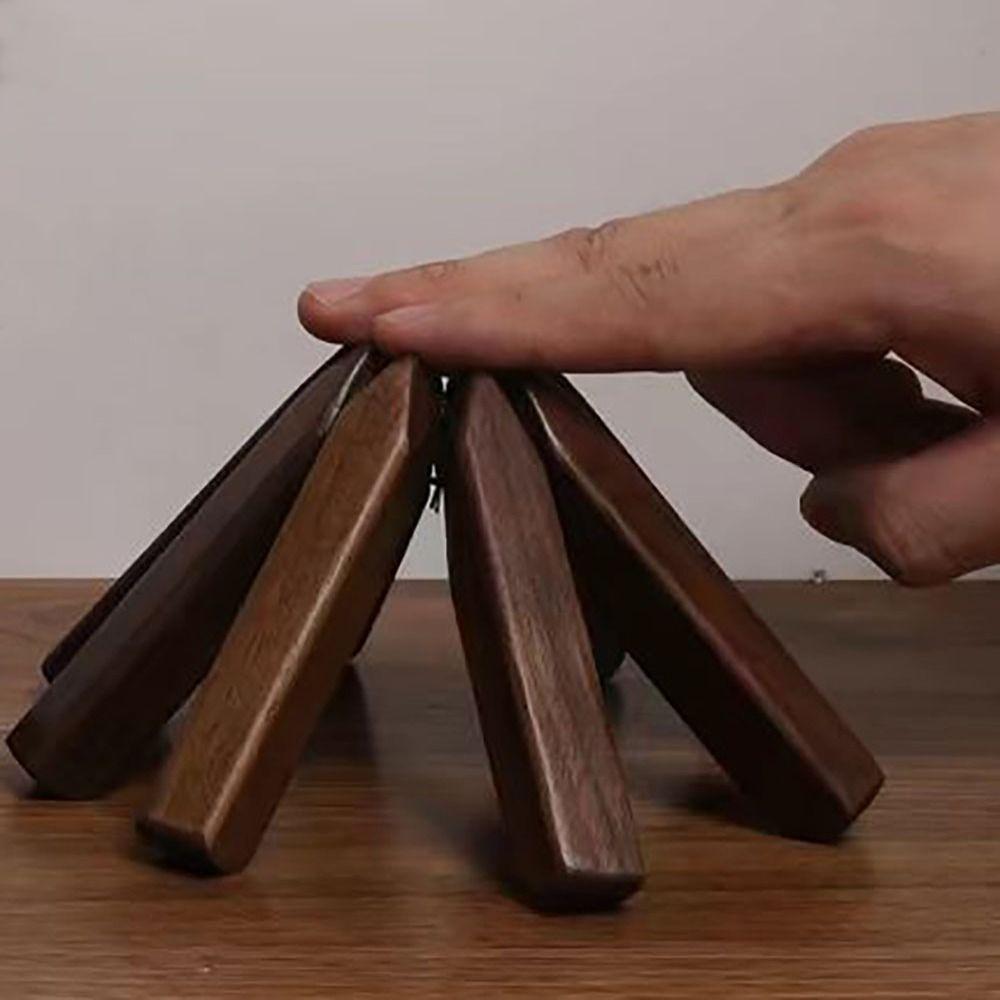 New Black Walnut Insulation Mat Solid Wood Folding Heat-insulating Placemat Small Tree Anti-hot Table Decoration Home