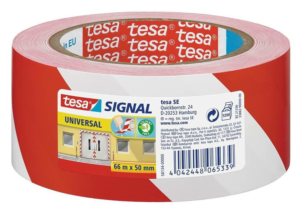 Tesa Signal Tape White and Red 66M50Mm