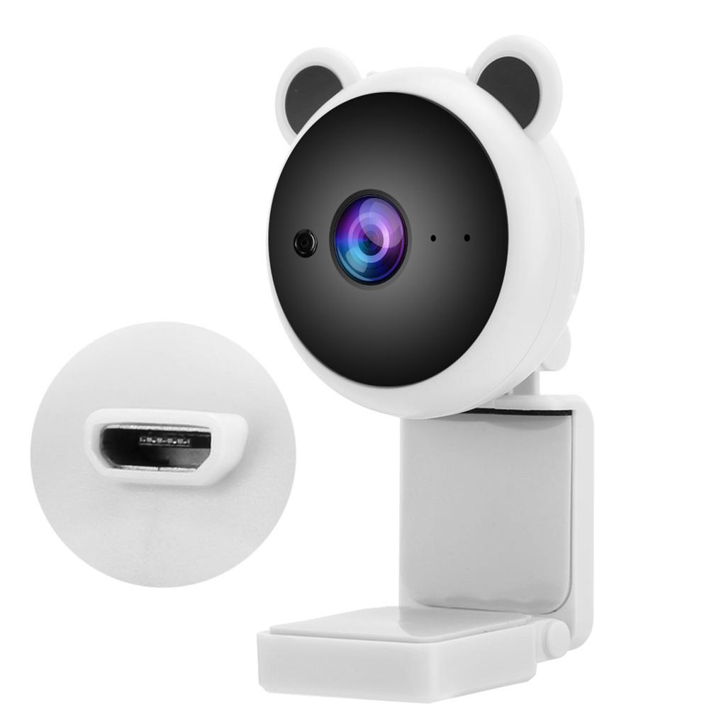 1080P HD USB Computer Camera Video Recording Digital Webcam BuiltIn Microphone for Live Broadcast(White )