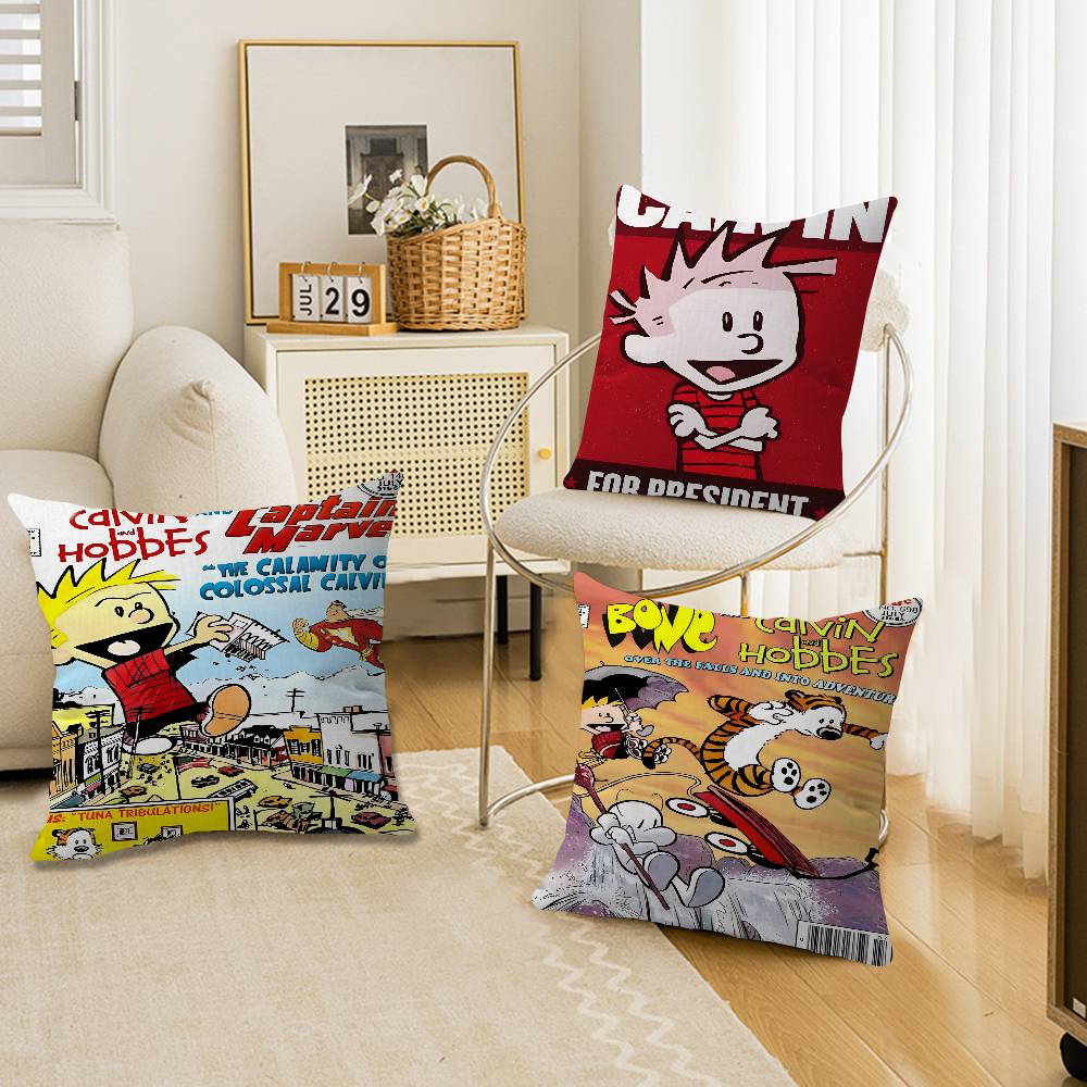 CCalvin And HHobbes Personalized Pillow Dust Cover Bedroom Kids Party Decoration Pillowcase Birthday Children Gift