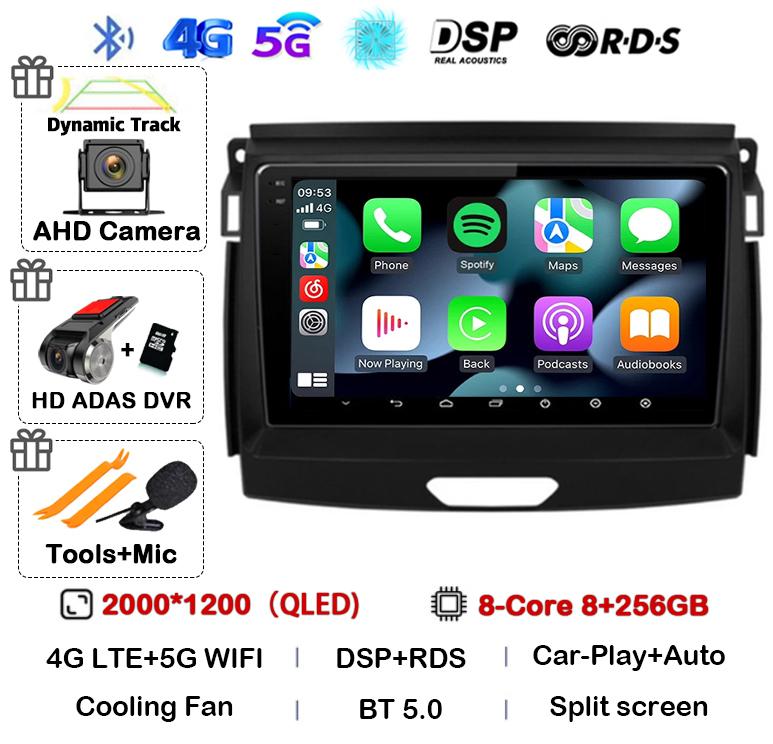 Android 14 Carplay Auto Car Radio Stereo For Ford Ranger 2015 2016 2017 2018 2019 2020 GPS Multimedia Autoradio Player Head unit