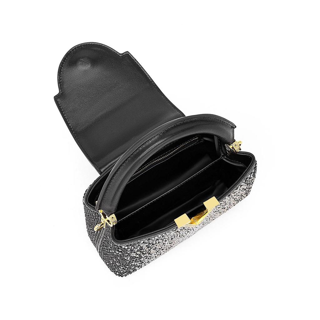 Rose Red Rhinestone Women's Evening Shoulder Bag - 2023 European & American Fashion