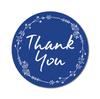 Darling Souvenir 1.6 Inches Round Rose Hand Draw Floral Wreath Black Thank You Stickers-45