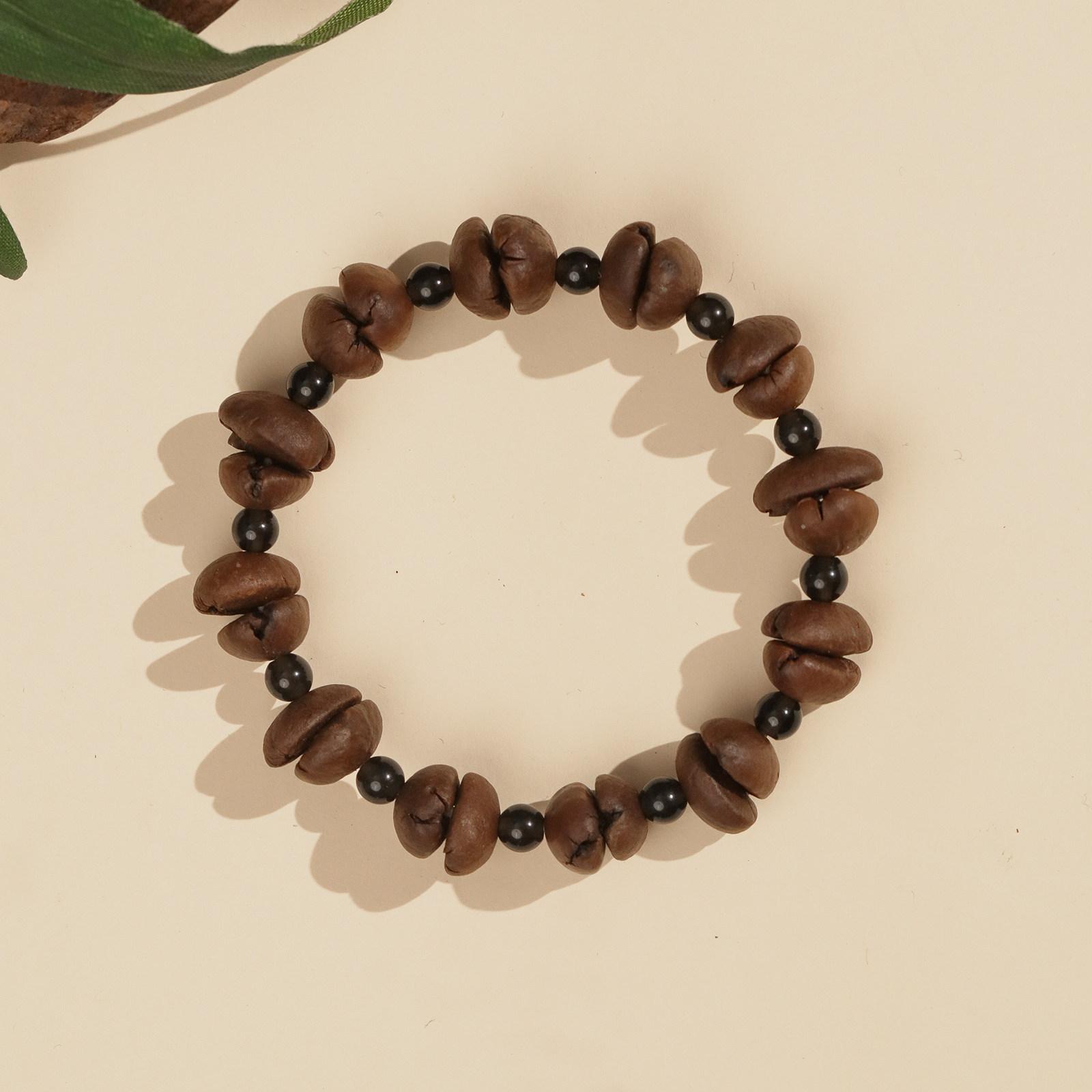 

Jixiang Coffee offers natural pure coffee beans and obsidian bodhi beads bracelets for women, which are very beautiful and suitable for summer Wrist size15-16cm Coffee