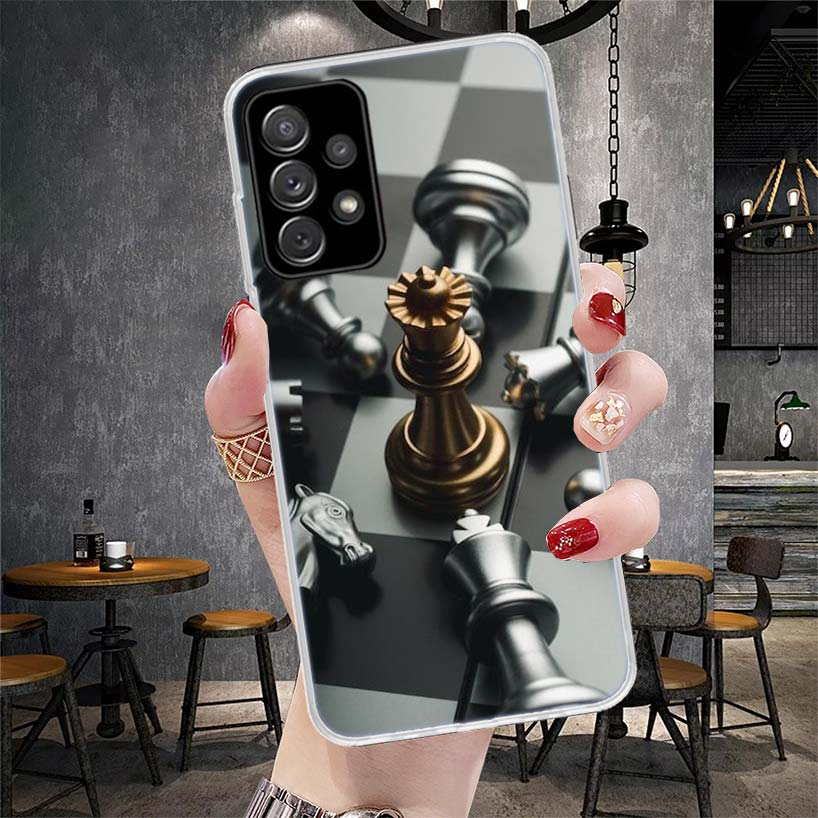 Competitive Chess Game Phone Case For Samsung Galaxy A12 A22 A32 A52 A72 A02S A51 A50S A71 A70 A31 A20S Note 20 Ultra S10 A10S G