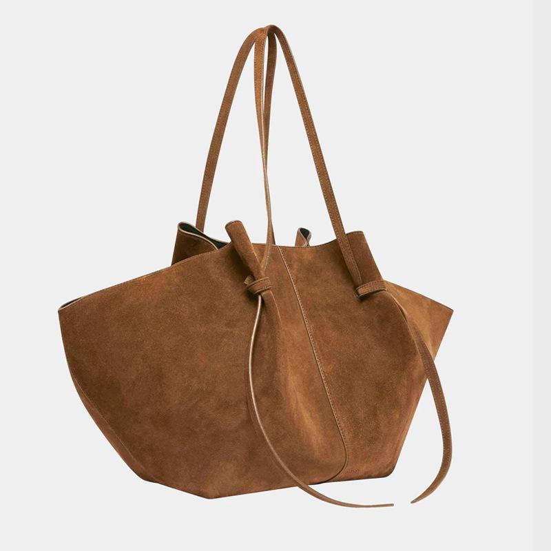 Borsa a Spalla da Donna Camoscio Nabuk Grande Capacità Portatile Ala Borsa Tote Designer Lg Tracolla Shopping Spaziosa Borse Nuova