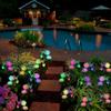 1/2/4PCS Chic Rose LED Lights Flower Lamp Garden Yard Outdoor Path Lawn Power Decoration
