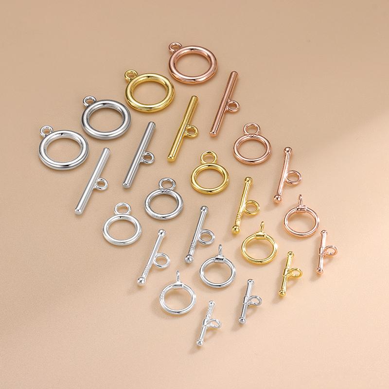 Accessories 925 Sterling Silver IO OT Clasp 18 Gold Plated Chain Necklace Bracelet Connecter for Fine Jewelry Making