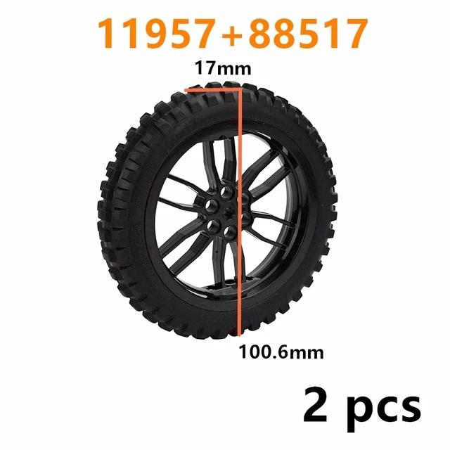 MOC Technical Tire Wheel Cross Hole Set Motorcycle Car Truck Wheels 44309 92402 3 54120 11957 Construction Building Block