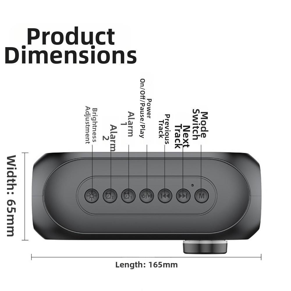 TF Card Support Wireless Bluetooth Speaker FM Radio Wireless Sound Box Portable Bedside Clock