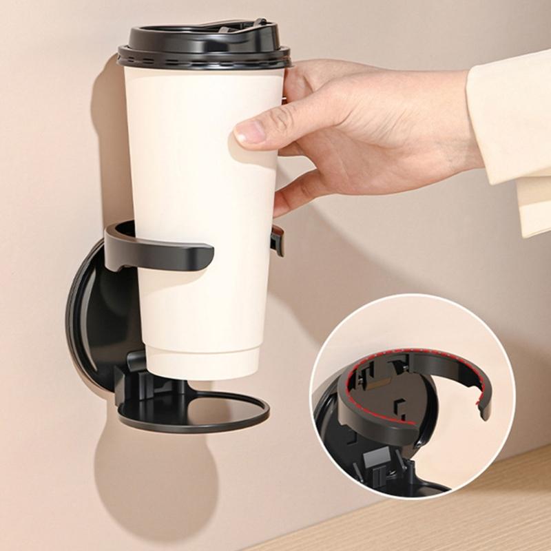 Portable Purpose Cup Holder Adhesive Mount Design For Car Office Home Strong ABS Construction Space Saving Organizer