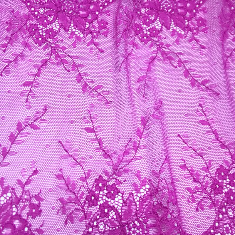 22cm Wide Stretch Lace, Hot Pink Elastic Spandex Lace for Lingerie, Bra, Underwear, Sewing & Crafting