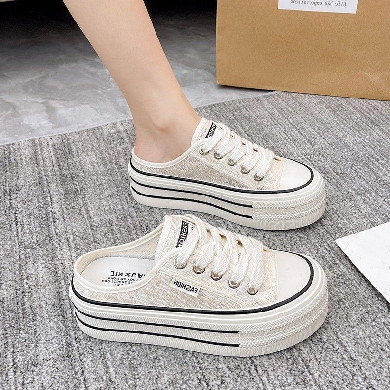 Baotou slippers summer wear 22 new platform mesh shoes breathable mesh half slippers hongjie 35