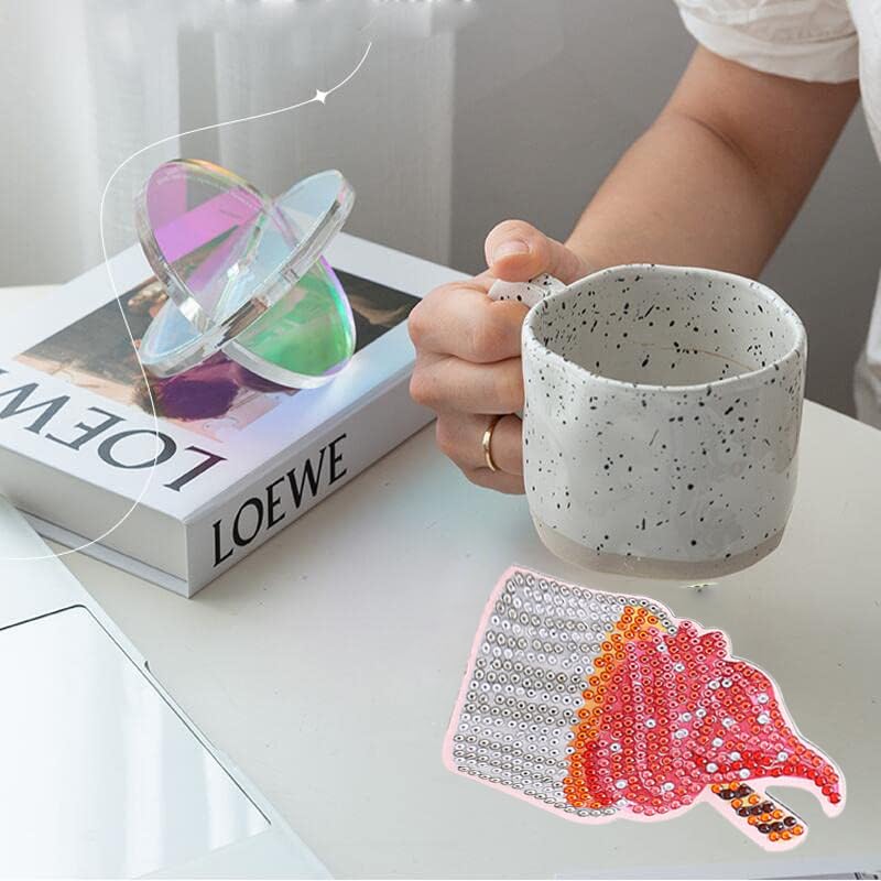 10pcs Diamond Art Coaster Kit BetterJonny 5D Diamond Painting Kit with Holder DIY Cake Coaster Diamond Painting Wooden Diamond Painting Coaster Set