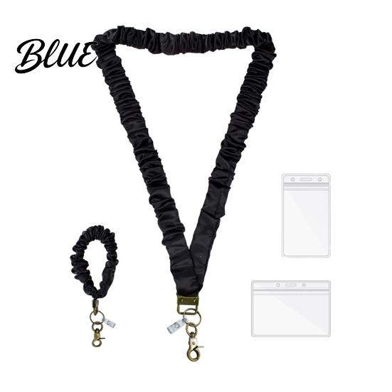 Estuche para DNI con Cremallera Set de Cordón Elástico Retráctil Estilo Scrunchie Elástico