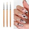 Nail Art Gold Liner Pen & Brush Set - 3 Pieces for Flower Design