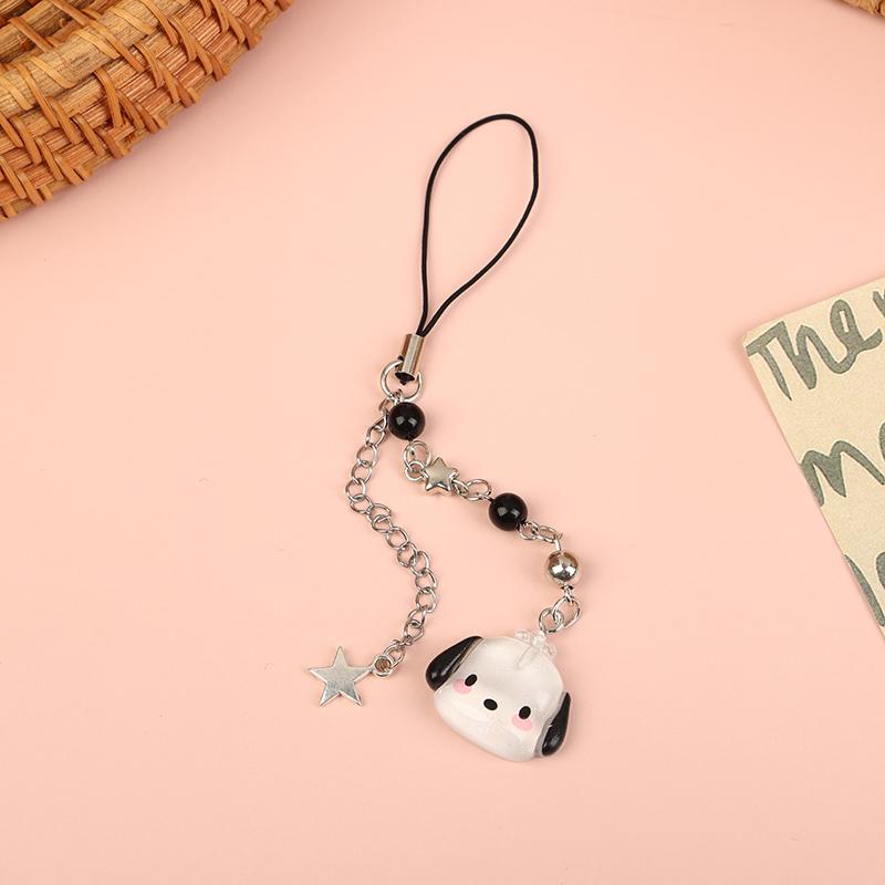 Y2K Pochacco Phone Lanyard Cute Transparent Anime Puppy Mobile Phone Chain Couple Keychain Camera Pendant Best Friend Gifts
