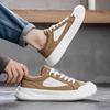 Trendy men's Hong Kong style canvas shoes, new summer breathable, lightweight, thick-soled height-increasing versatile student sports and leisure bo