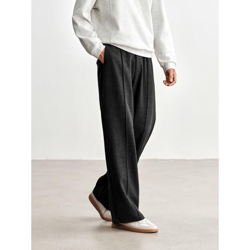 HAUT TON Men's Old Money Style Textured Straight-Leg Pants
