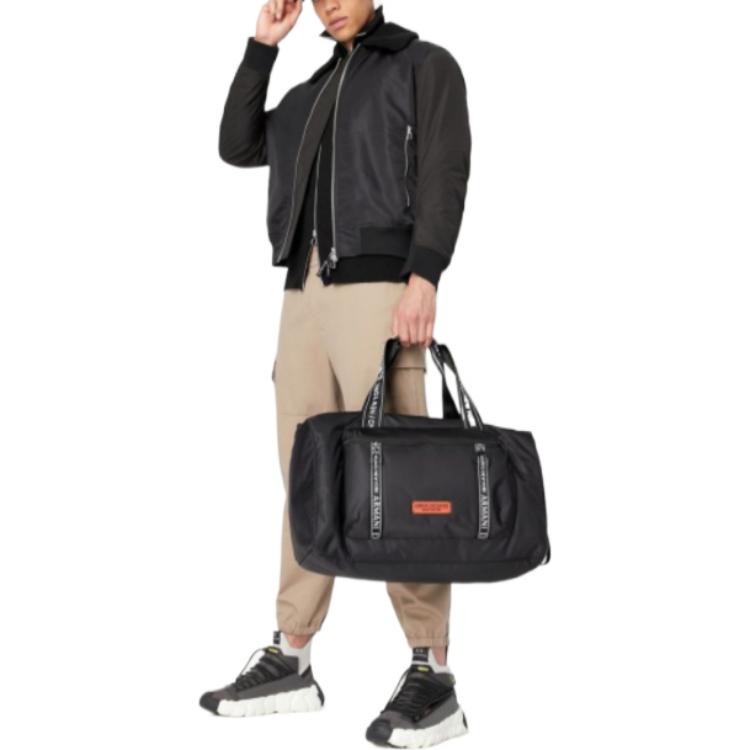 Armani Exchange Solid Color Stand Collar Zip Long Sleeve Knit Sweater Men Sweater Black 6LZE2X-ZM1LZ-1200
