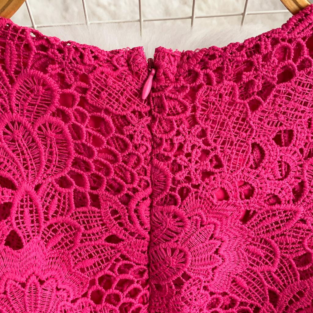 Elegant Lace Hollow Out Long Dresses Women's Holiday Short Sleeve Cape Embroidery Evening Party Summer Dress