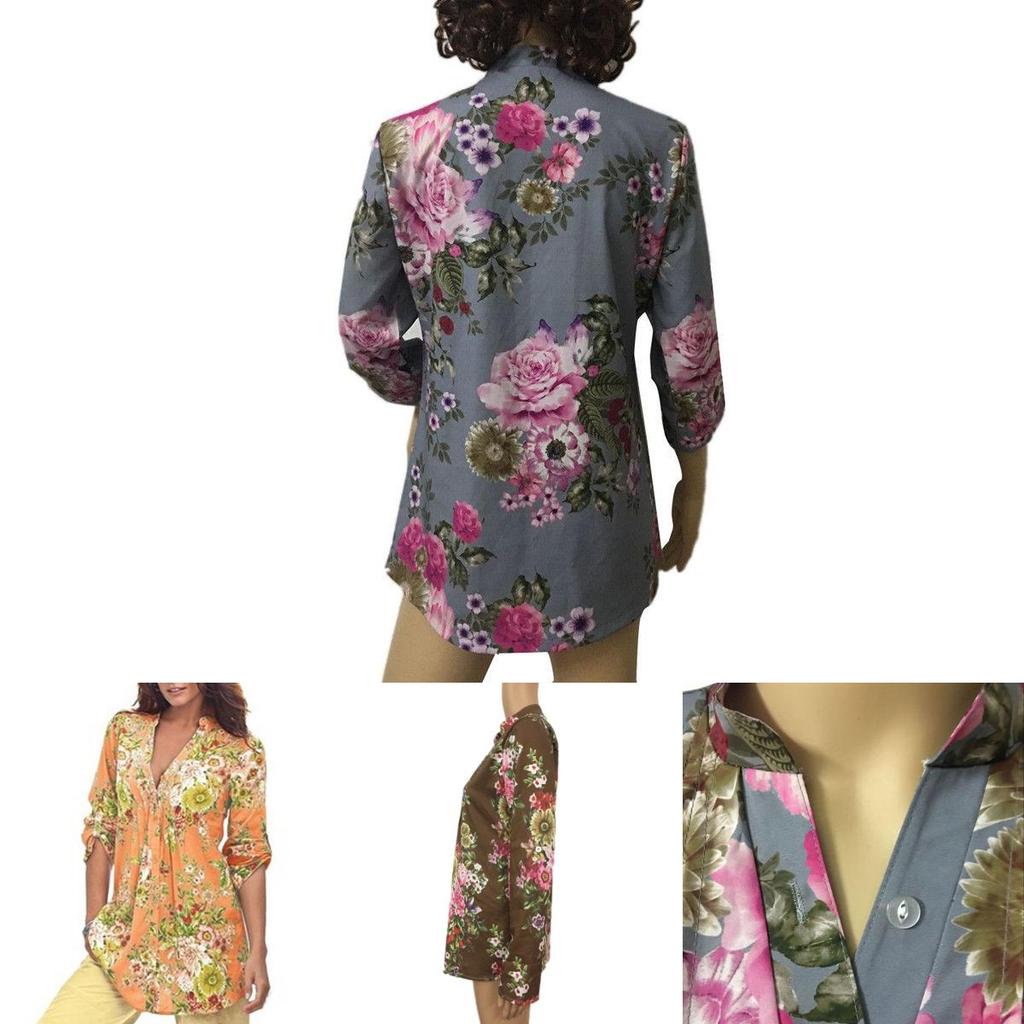 Classic Fall Short Sleeve Printed Shirt For Women Casual Wear