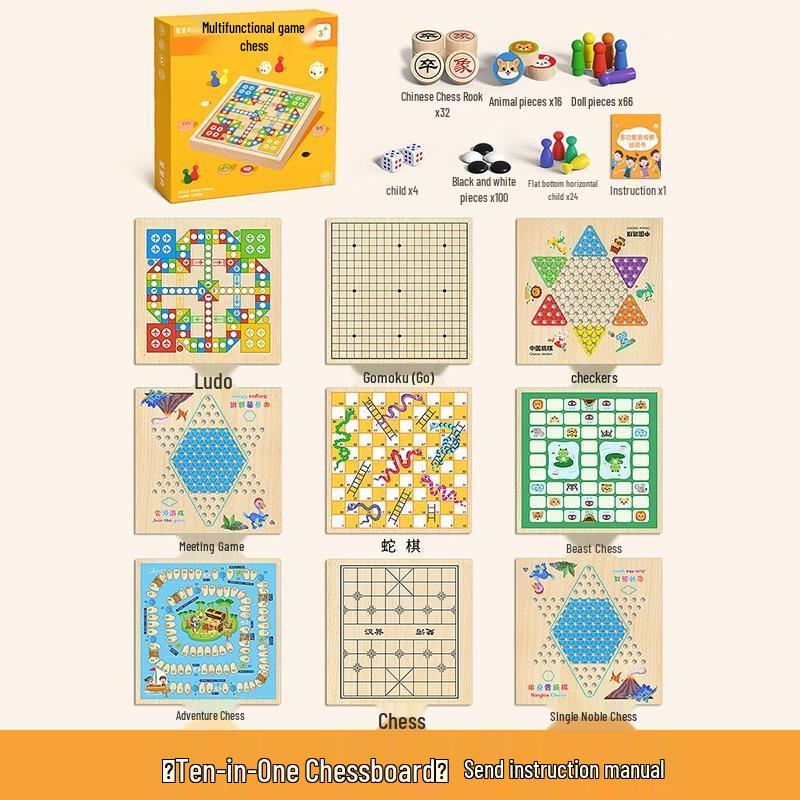 HANDUNYOU 10-in-1 Educational Board Game Set
