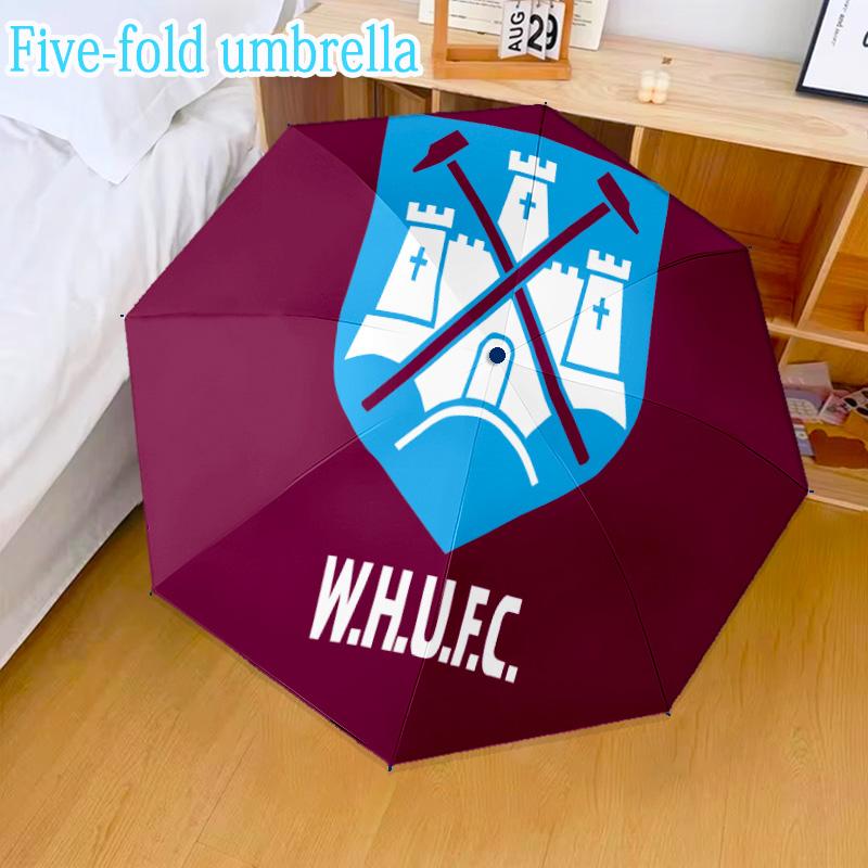 West Ham United Mini Five-Fold Lightweight Umbrella, Eight-Bone Frame, for Home Travel and Outdoor Use in Any Season Fan Gifts